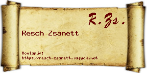 Resch Zsanett névjegykártya